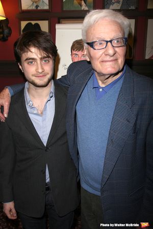 Daniel Radcliffe with Peter Shaffer (Playwright)  is honored with the beloved Sardi's Photo