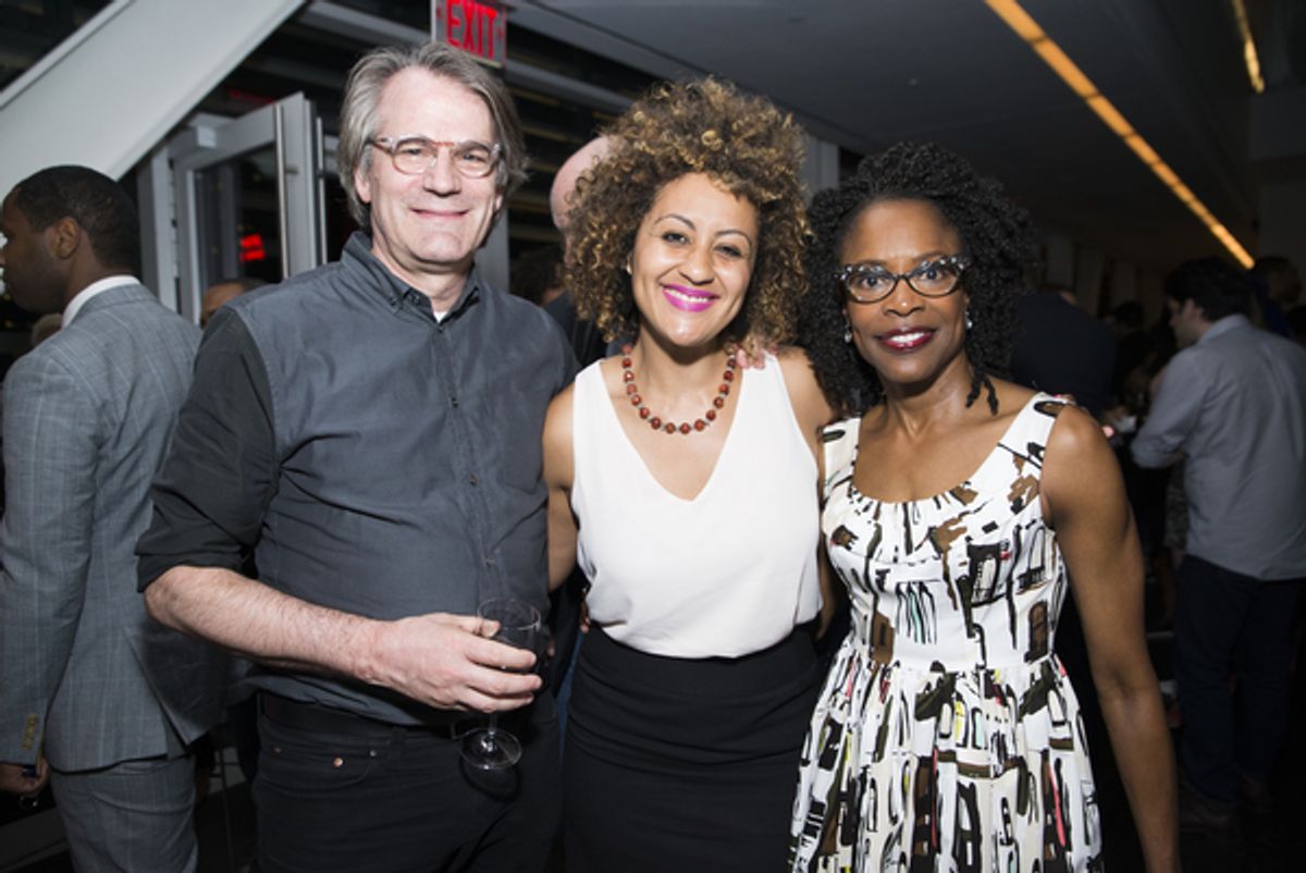 LCT Resident Director Bartlett Sher (upcoming: Oslo at the Mitzi E. Newhouse) celebrates with his  former assistant from the LCT production of Joe Turnerâ€™s Come and Gone, War director Lileana Blain-  Cruz and actress Charlayne Woodard. at 