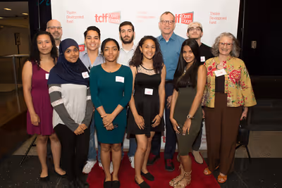 MARK BROKAW & DeWitt Clinton High School Students Photo