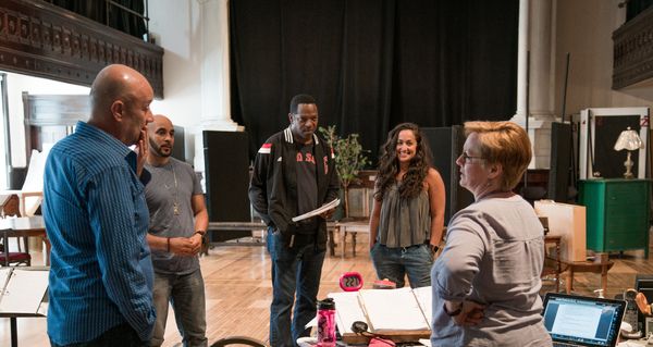 Director Yasen Peyankov with actors Victor Almanzar, ensemble member James Vincent Me Photo