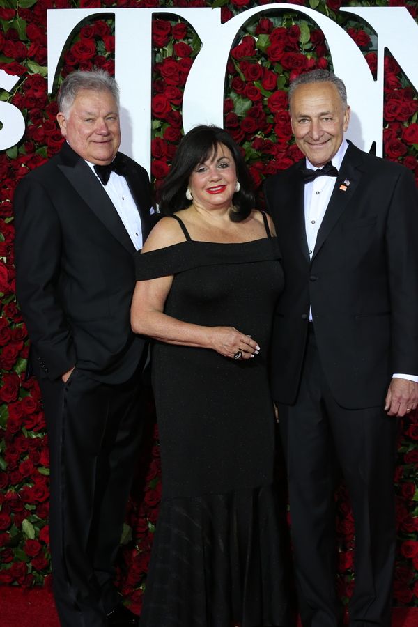 President of The Broadway League Charlotte St. Martin and Senator Chuck Schumer Photo