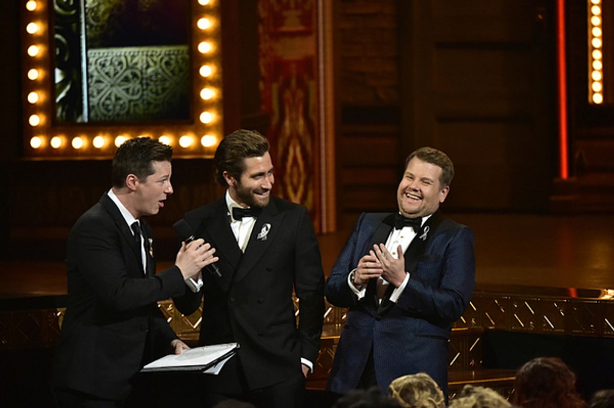 Sean Hayes, Jake Gyllenhaal, and James Corden at 
