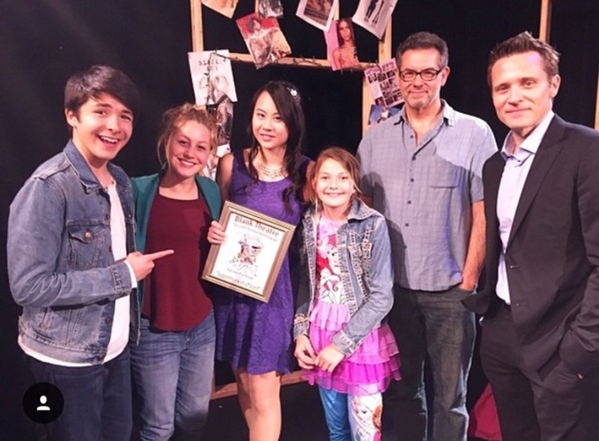 Sloane Siegel, Cait Pool, Cassandra Hsiao, Grace Bethany,  Warren Davis, and host Seamus Dever
 at 