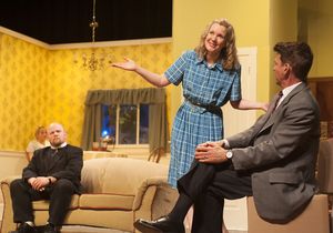 Justin Mullis as Jim, Tina Huey as Bev, and Michael Reilly as Karl Photo