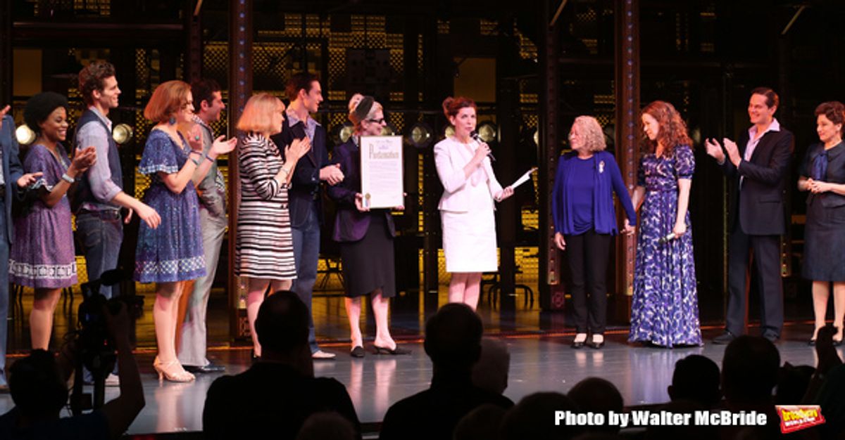 Carole King with the cast  at 