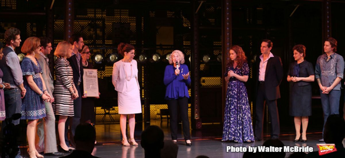 Carole King with the cast  at 