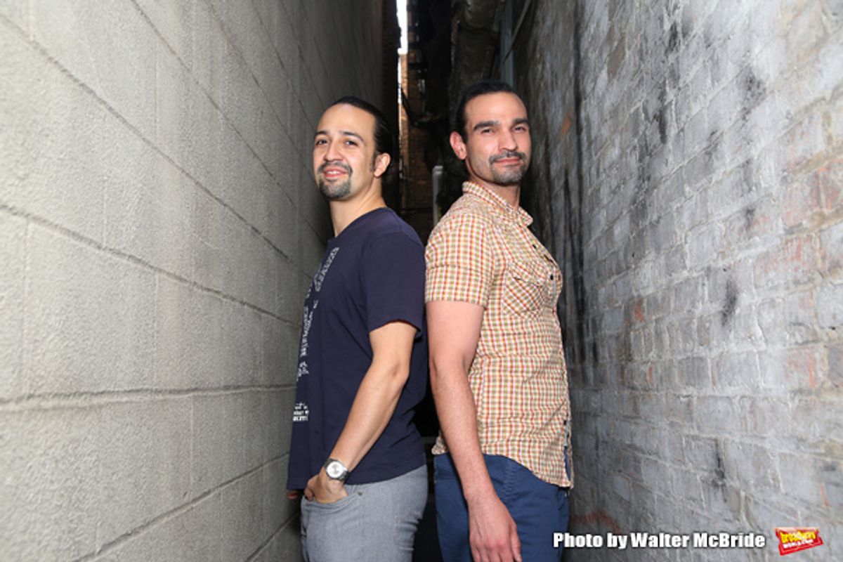 Lin-Manuel Miranda and  Javier Munoz at 