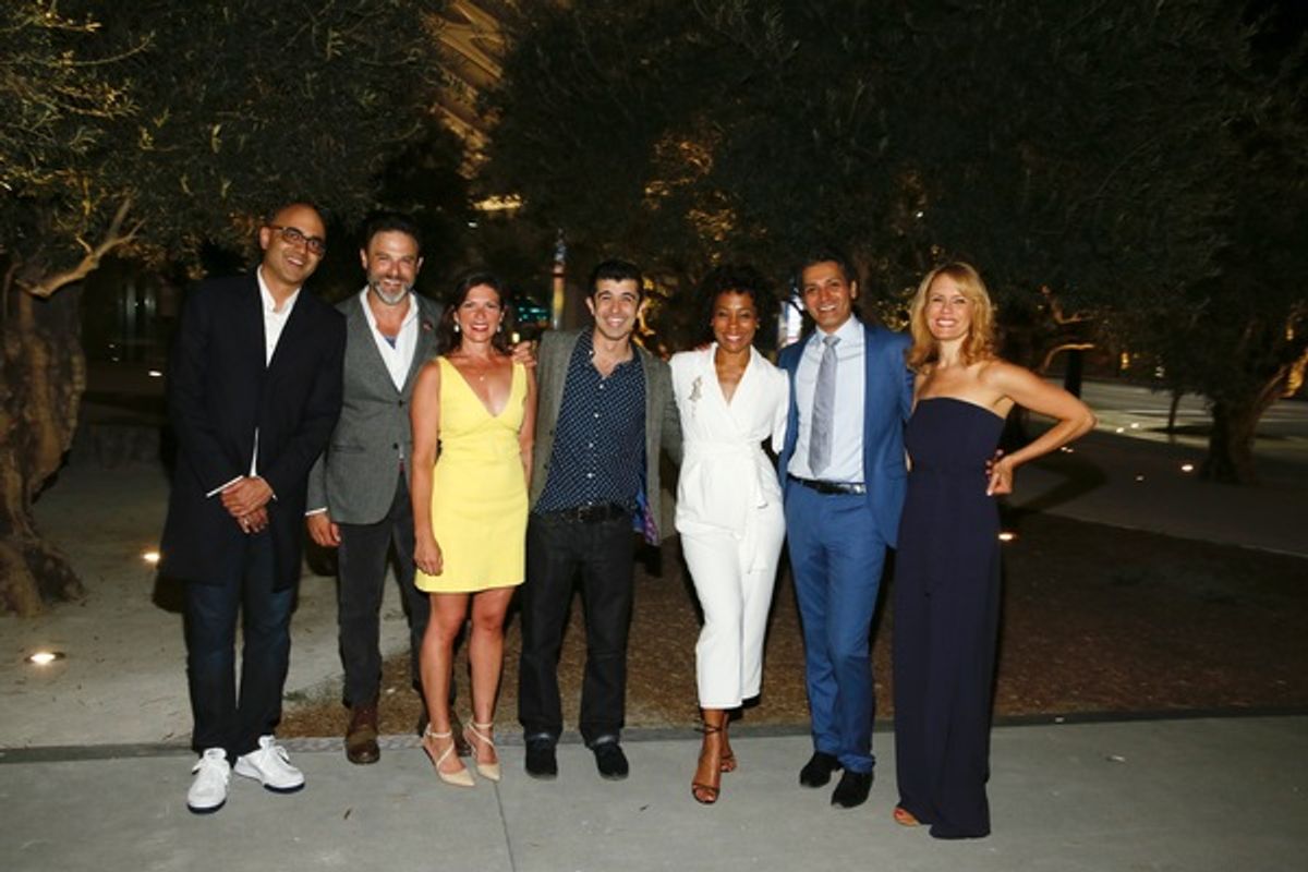 Ayad Akhtar, J Anthony Crane,  Kimberly Senior and Behzad Dabu, Karen Pittman, Hari Dhillon and Emily Swallow at 