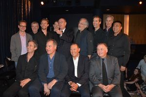 Michael Riedel, James Prendergast, Bill Army, Rory O'Malley, Paxton Whitehead, Tim Jerome, James Ludwig, Jack Gilpin, Ariel Estrada, Marc Vietor, Jay O. Sanders, Victor Slezak and Andrew Weems @ BroadwayWorld Michael Riedel, James Prendergast, Bill Army, Rory O'Malley, Paxton Whitehead, Tim Je Photo