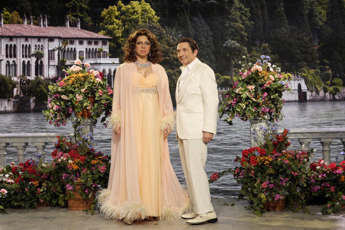 MAYA & MARTY -- Episode 104 -- Pictured: (l-r) Maya Rudolph as Sophia Loren, Martin Short as Leonardo during the 'Sophia Loren' sketch on June 21, 2016 -- (Photo by: Steve Fenn/NBC) at 