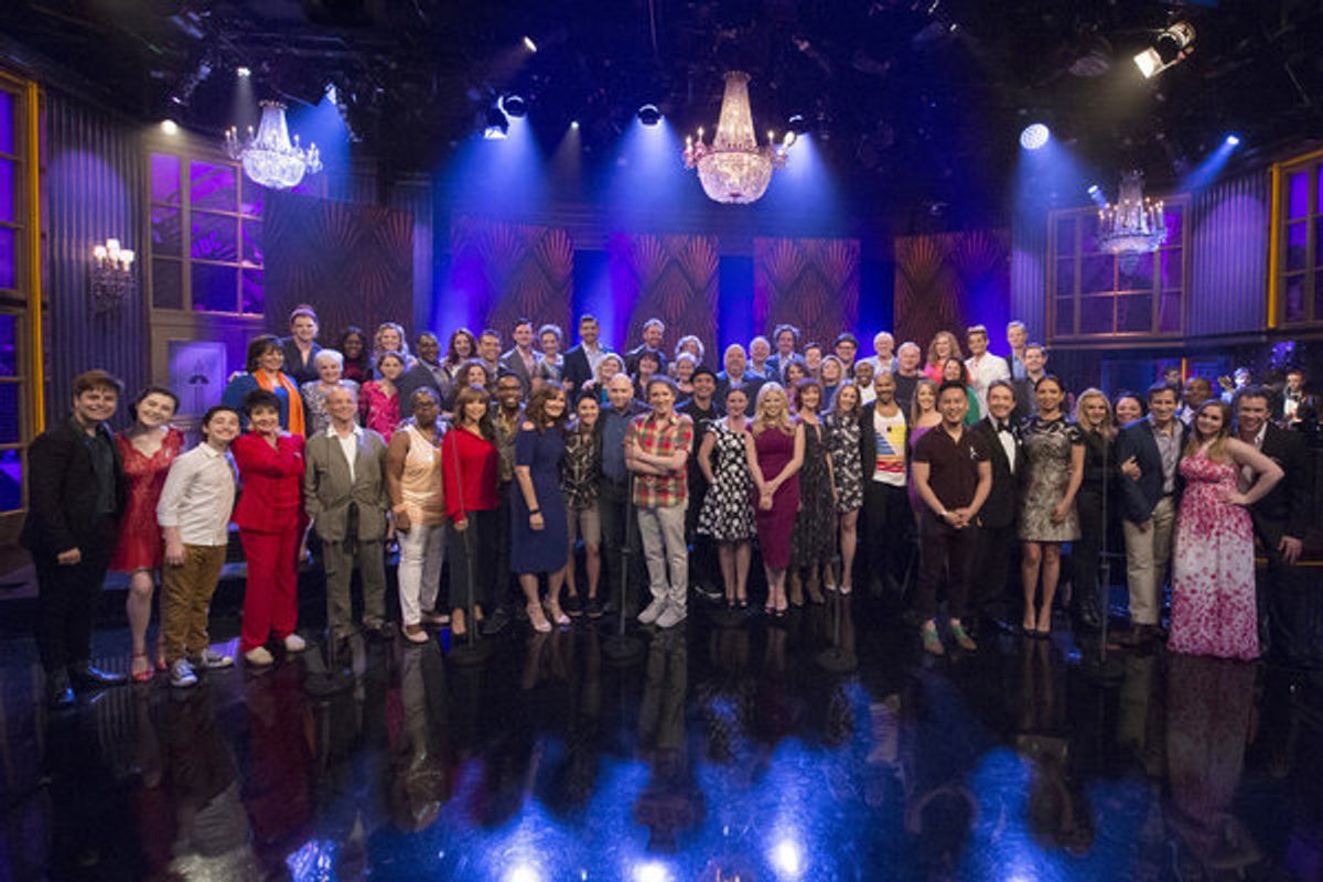 MAYA & MARTY -- Episode 104 -- Pictured: 'Broadway for Orlando' performs 'What the World Needs Now Is Love' with Martin Short, Maya Rudolph, and Kenan Thompson on June 21, 2016. 'Broadway for Orlando' is comprised of Broadway all-stars including Roger Bar at 