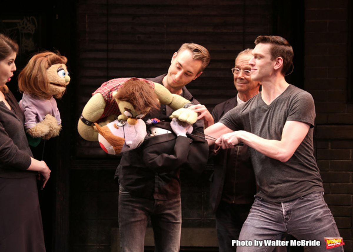  Ricky (played by Jason Jacoby) and Rod (played by Ben Durocher) renew vows with Joel Grey and cast at 