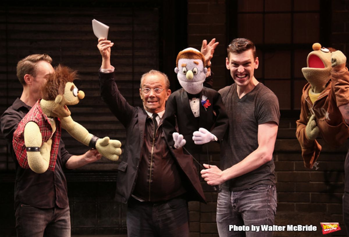  Ricky (played by Jason Jacoby) and Rod (played by Ben Durocher) renew vows with Joel Grey and cast at 