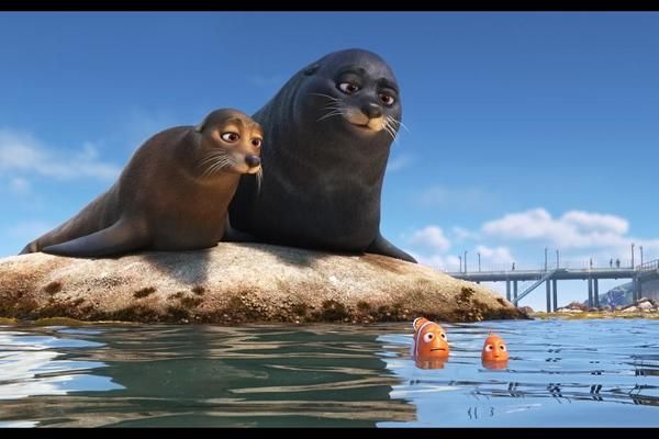 Idris Elba and Dominic West are the friendly sea lions Fluke and Rudder Photo