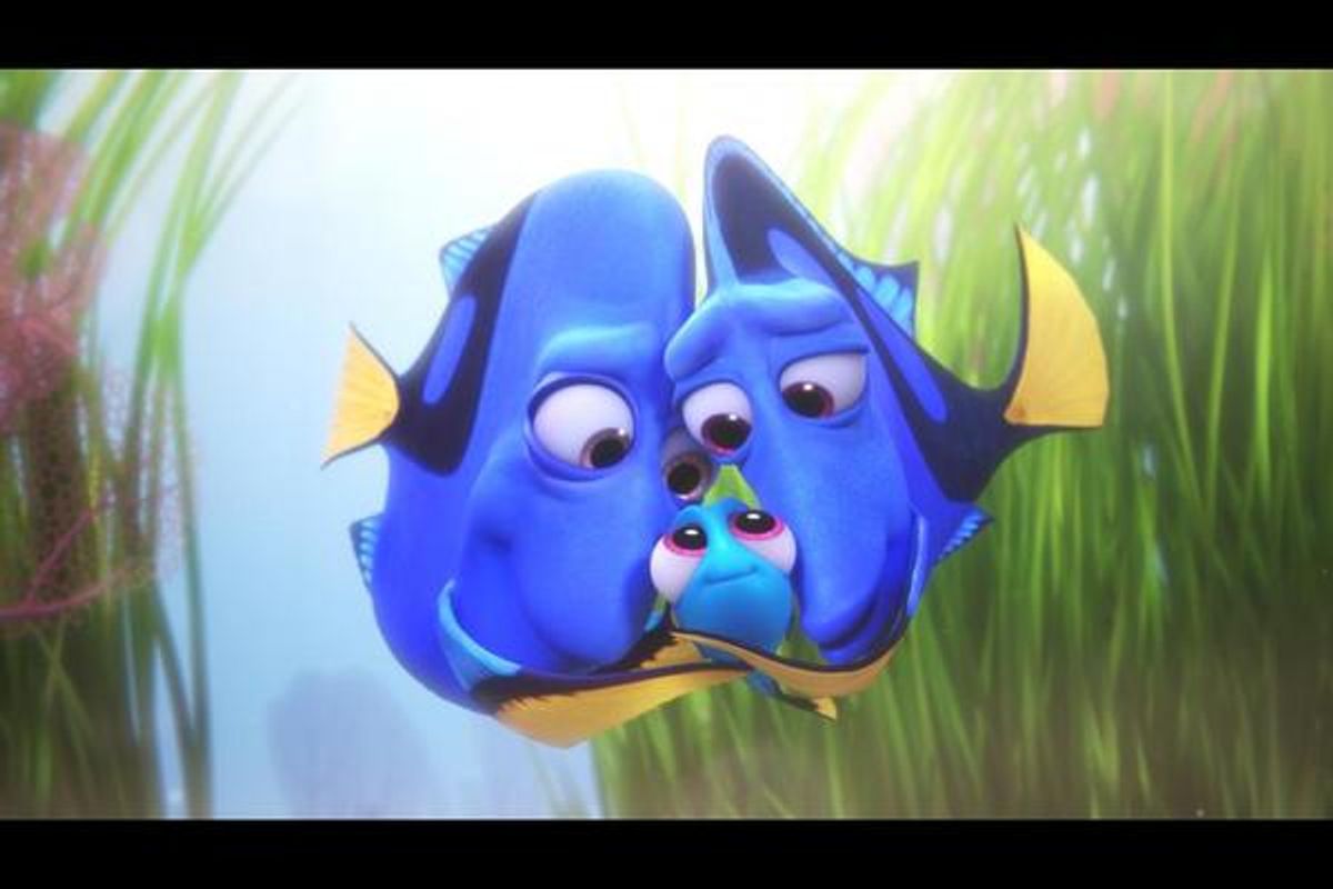 Diane Keaton as Jenny, Dory's mother, and Eugene Levy as Charlie, Dory's father. at 