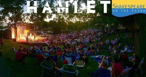Evening HAMLET: a view of the park and the set after sundown, set by Brian Prather, l Photo