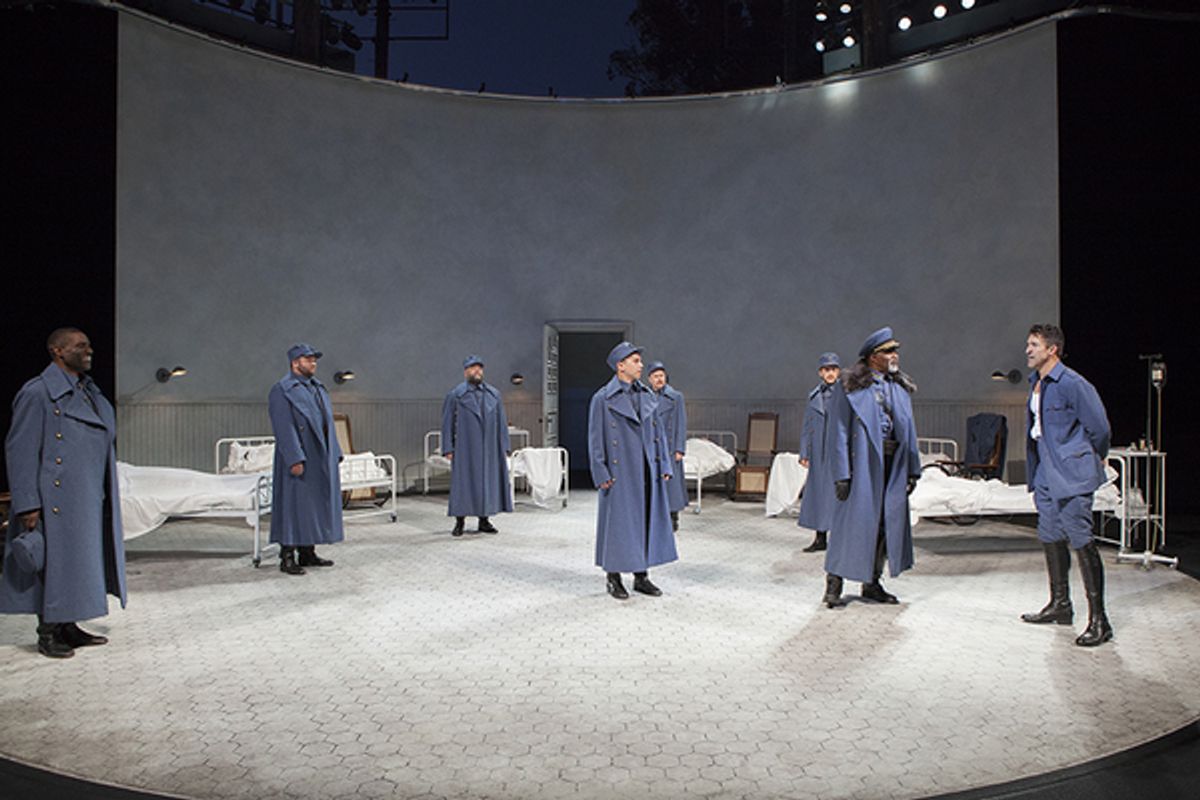 The cast of William Shakespeare's Macbeth, directed by Brian Kulick, running June 19 - July 24, 2016 at The Old Globe. Photo by Jim Cox. at 