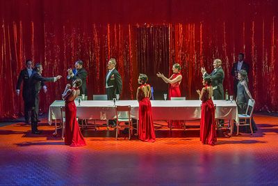 The cast of William Shakespeare's Macbeth, directed by Brian Kulick, running June 19  Photo