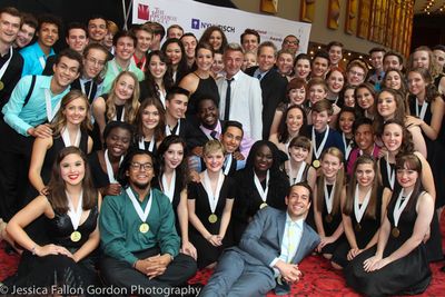 Zachary Levi, Kiesha Lalama, Wayne Cilento, Van Kaplan and the Jimmy Award Nominees Photo