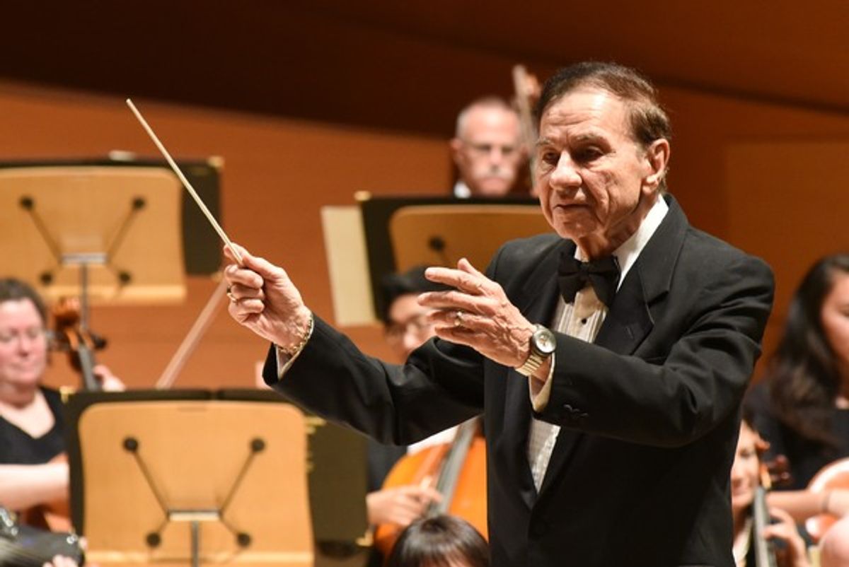 Richard M. Sherman conducts the LA Lawyers Phil and Legal Voices in the Sherman Brothers' Its A Small World. at 