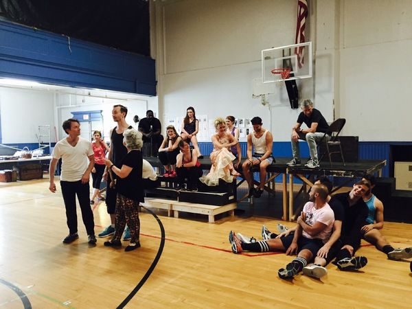 Fight Choreographer, Ryan Winkles, rehearses the final fight with Jane Carr (Ruth) an Photo