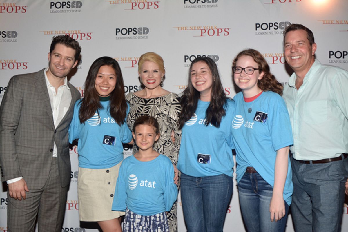 Matthew Morrison, Megan Hilty, Steven Reineke with Lauren Caldwell, Kasey Luo, Brienna Carter and Margot Giacobbi  at 