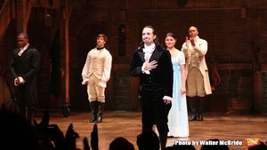 Lin-Manuel Miranda with the cast  Photo
