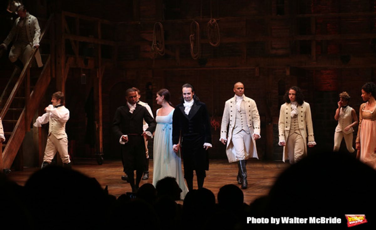 Lin-Manuel Miranda with the cast  at 