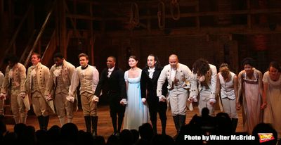 Lin-Manuel Miranda with the cast  Photo