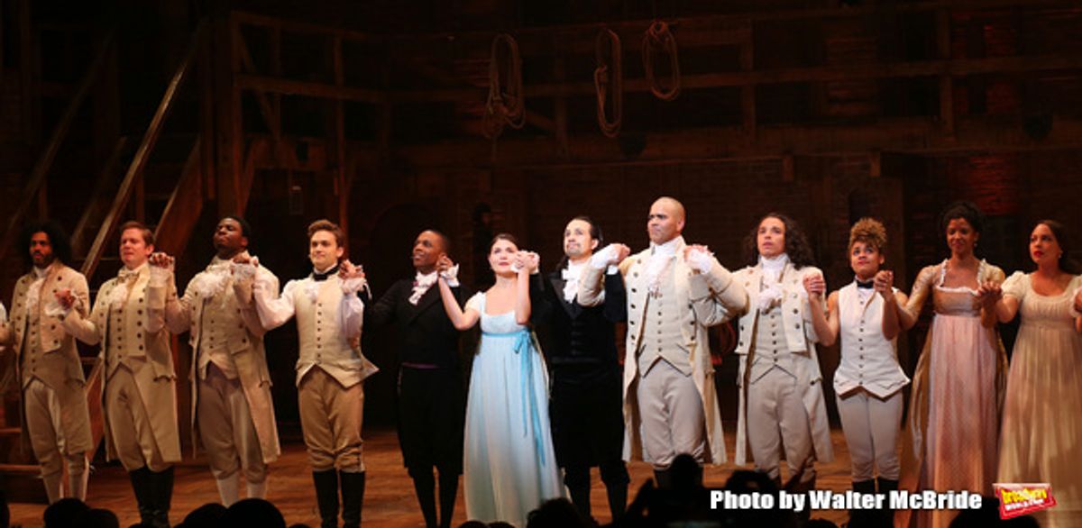 Lin-Manuel Miranda with the cast  at 