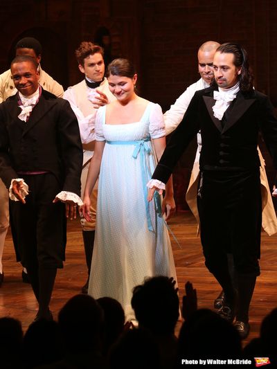Leslie Odom Jr. and Phillipa Soo with Lin-Manuel Miranda  Photo