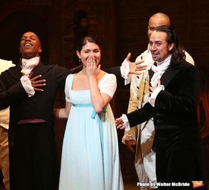 Leslie Odom Jr. and Phillipa Soo with Lin-Manuel Miranda and cast @ BroadwayWorld Leslie Odom Jr. and Phillipa Soo with Lin-Manuel Miranda and cast Photo