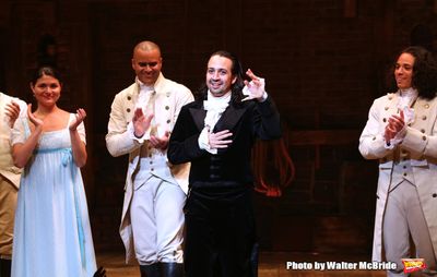 Lin-Manuel Miranda with cast  Photo