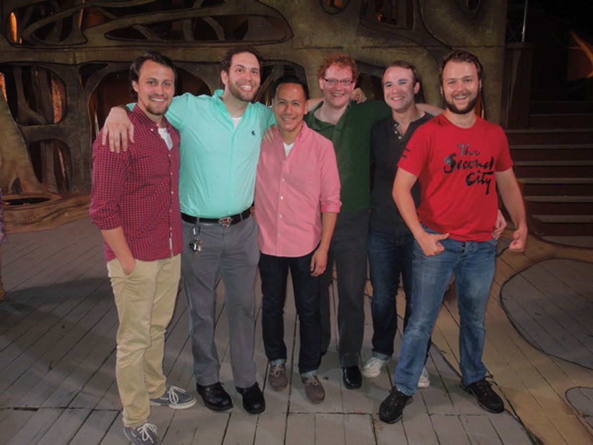 â€¢	Austin England (â€"Robin Starvelingâ€), Stefan Brundage (â€"Tom Snoutâ€), Gordon Chow (â€"Egeusâ€ and â€"Peter Quinceâ€), Steve Peebles (â€"Nick Bottomâ€), David Gordon â€“Joseph (â€"Francis Fluteâ€), Mitchell Spencer (â€"Snugâ€) at 