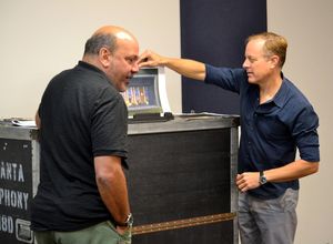 Casey Nicholaw with Scott Pask Photo