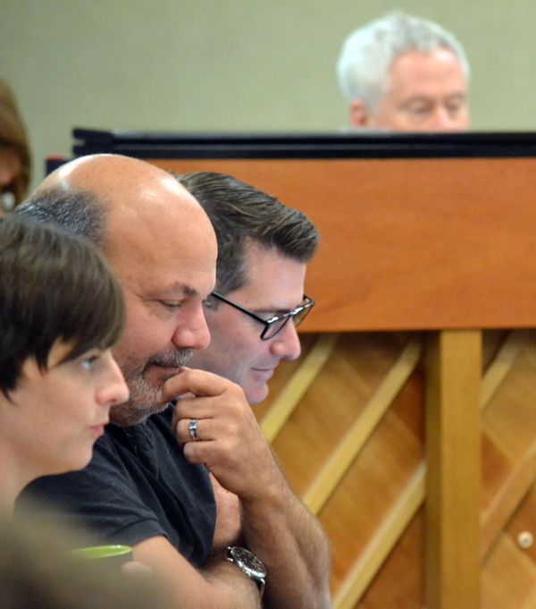 Casey Hushion, Casey Nicholaw, and Chad Beguelin  Photo