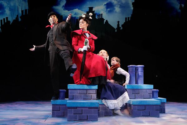 Brad Bradley (Bert) and Kerry Conte (Mary Poppins) with Scarlett Keene-Connole (Jane  Photo