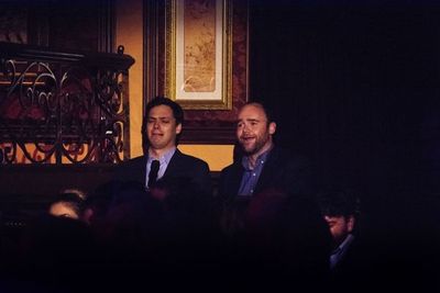 Noah Forman & Dru Johnston as Statler & Waldorf-esque hecklers Photo