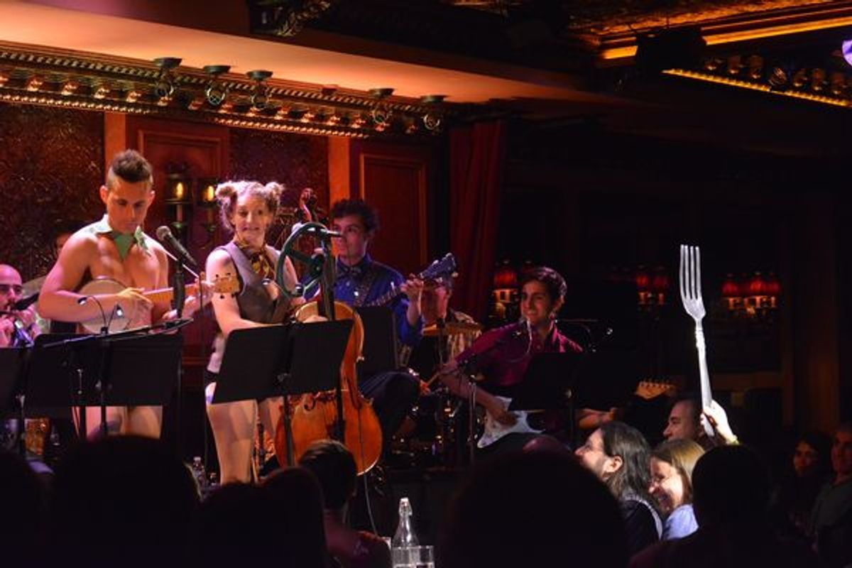 The Skivvies see a fork in the road (portrayed by Max Crumm)! at 