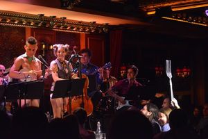 The Skivvies see a fork in the road (portrayed by Max Crumm)! Photo