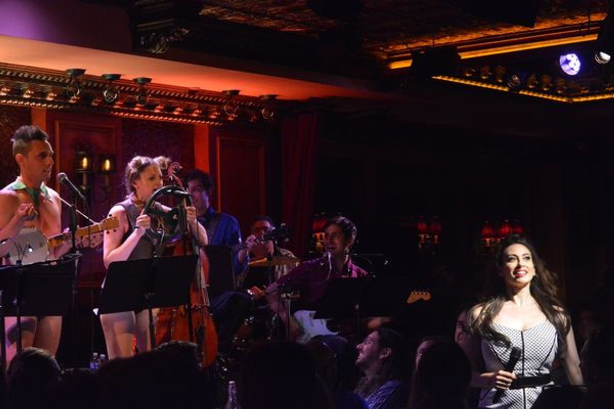 The Skivvies run into a strange creature (Lesli Margherita) at 