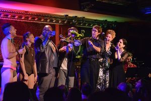 Kermit poses for a photo by James Monroe Iglehart as The Skivvies, Max Crumm, Rick Ly Photo