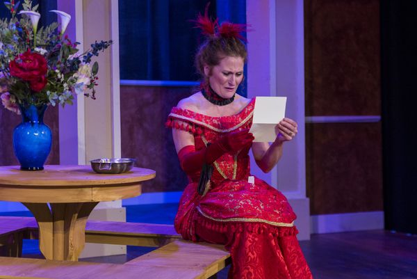 Heather Anderson Boll as MRS. ERLYNNE and Rachel Lee Kolis as LADY WINDERMERE Photo