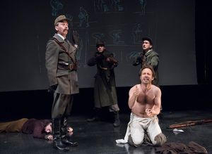 Jonathan Tindle (Officer) and Alex Draper (Bela) with Steven Medina and Alexander Bur Photo
