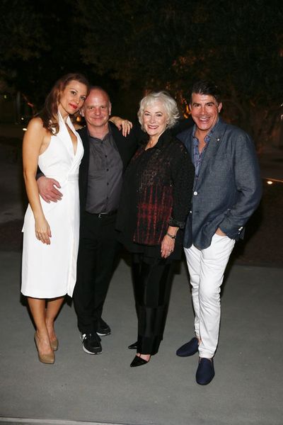 From left, cast member Rachel York, director Michael Wilson, cast members Betty Buckl Photo