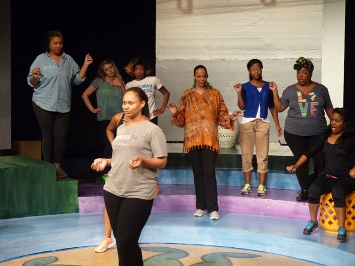 Terry Burrell, Maiesha McQueen, Minka Wiltz, Marliss Amiea, Jennifer Alice Acker, Jeanette Illidge, Onya Russell, Janeva Sibdhannie, and LeAnn Dunn at 