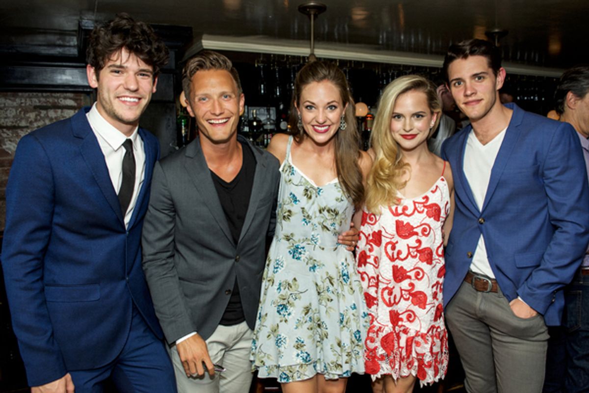 Chris McCarrell, Nathan Johnson, Laura Osnes, Stephanie Styles, Casey Cott at 