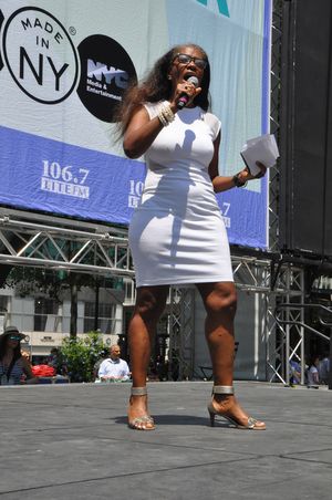 106.7 LITE FM's Helen Little Hosts todays show at Bryant Park Photo