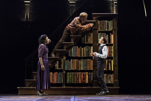 Noma Dumezweni (Hermione Granger), Paul Thornley (Ron Weasley) and Jamie Parker (Harr Photo