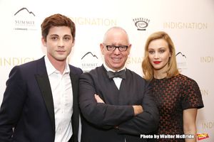 Logan Lerman, director James Schamus and Sarah Gadon  Photo